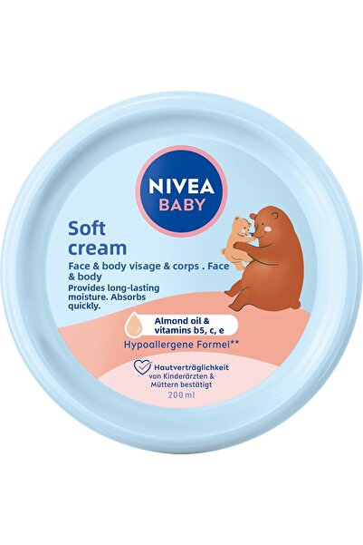 Nivea Baby Daily Face and Body Protection Soft Cream 200 Ml, Baby Moisturizer