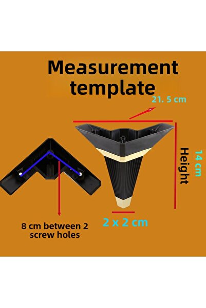 Badem10 Canapea de lux Alcazar - Fotoliu pentru unitate TV și picioare de bază, 14 cm negru auriu