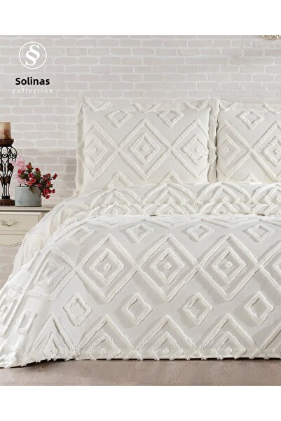 Solinas Collection Larin Cream King Size Thin Pique Bedspread (270 cm X 260 cm)