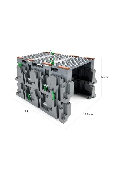 Choice Building blocks MOC train track cave rockery scene with simulation tunnel railway truck building ...