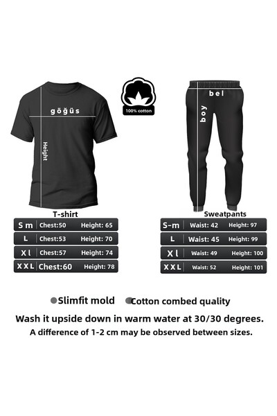 uyguntarz Σετ αθλητικής φόρμας μπλουζάκι με στάμπα Unisex Flower Pot Design