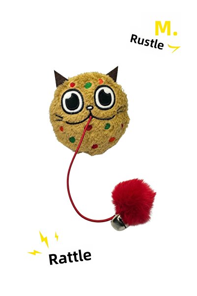 Miyav لعبة قطط كوكيز القطيفة - لعبة نشاط للقطط مع حبال وخشخيشات وصوت