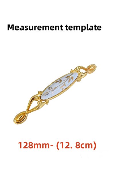 Porcellana Perla Mâner pentru mobilier din metal porțelan - Kulb - Mâner pentru mobilier sertar dulap bucătărie - Smarald 128mm_STK3089