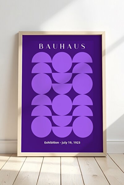 Opak Design Μωβ Bauhaus Style Retro Vintage Γεωμετρική Τέχνη Ζωγραφική τοίχου...