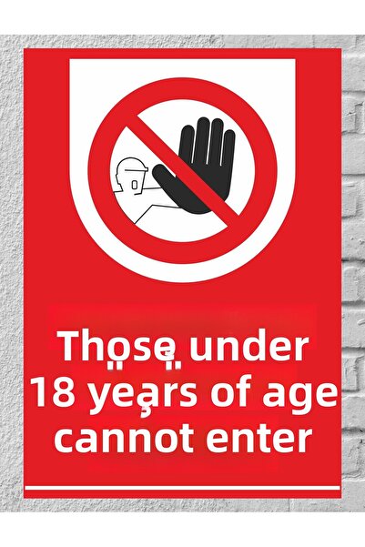 zafrakreklam لافتة ممنوع الدخول لأقل من 18 عامًا مقاس 24 × 34 سم PVC