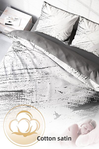 PerlaSera Lux Marble - Σετ Παπλωματοθήκη Διπλό, Πυκνό Βαμβακερό Σατέν, Τρισδιάστατο Προσαρμοσμένο Σχέδιο