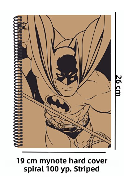 Mynote BATMAN HARD COVER 19 * 26 CM 100 YPSTRIPED NOTEBOOK