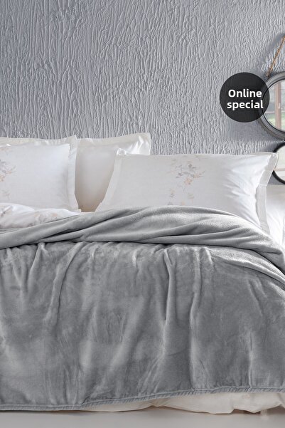 Yataş Olenna Double Light Gray Wellsoft Blanket