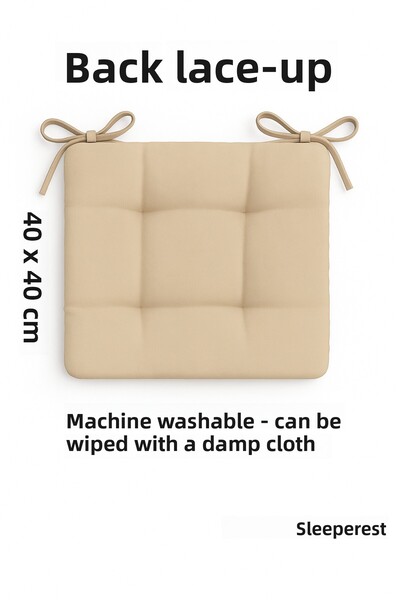 UYKUPEREST Pofidık Beige Chair Cushion – Laced, Silicone Filled, Washable