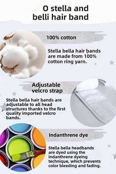 Stella Belli White 100% Cotton 10 Pieces Special for Business Towels, Hair and Makeup Headband Set