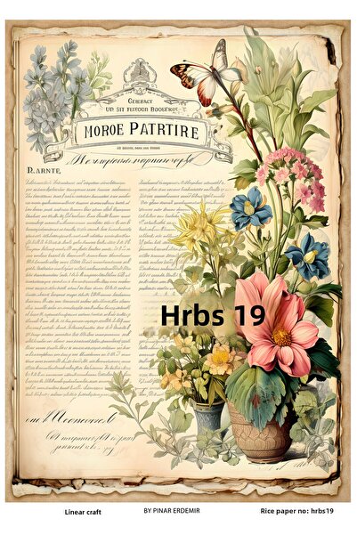 LİNEART Tea, Coffee, Cake Pattern Rice Decoupage Paper No:HRBS19 29X42cm