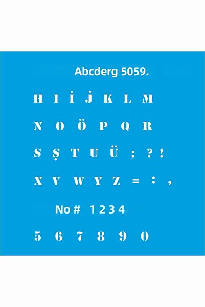 StencilSepeti Letters - Stencil Painting Template 30X30Cm