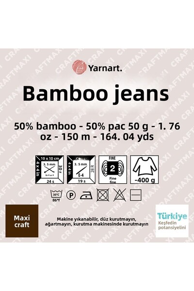 Yarnart Τζιν Μπαμπού - Χειροποίητο Νήμα Πλεκτομηχανής Yavruağzı-111