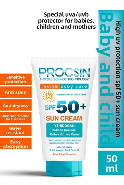 PROCSIN Baby High UV Protection Baby and Child SPF50+ Sun Cream 50 ML