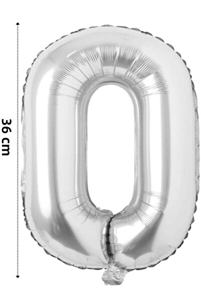 Çınar Aksesuar بالون فويل على شكل رقم بالون هيليوم 36 سم لون فضي - مستلزمات حفلات أعياد الميلاد - بالون العمر