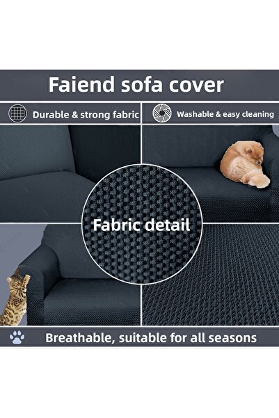 Faiend 3-Person Anthracite Elastic Ballet and Sofa Cover - Sofa Cover