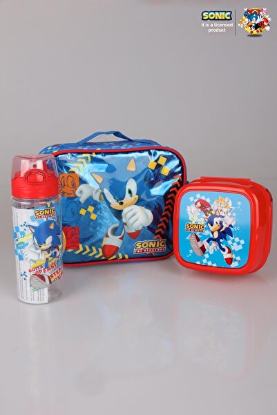 Sonic الموسم الجديد - مجموعة التغذية الخاصة المرخصة من سونيك، وحقيبة، وحاوية، وزجاجة طعام سعة 500 مل