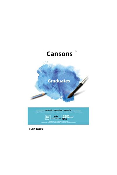 Canson A3 Water Color Block (Water Color Painting Book) Graduated 20 Sheets 2...