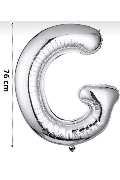 Yogi parti G letter Gray Silver Foil Balloon 34”76cm Helium Compatible flying balloon