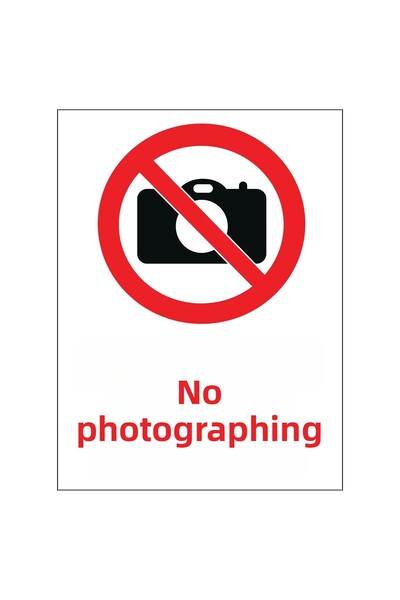 Lucena ممنوع تصوير المعادن 15 سم × 20 سم علامة تحذير علامة تحويل