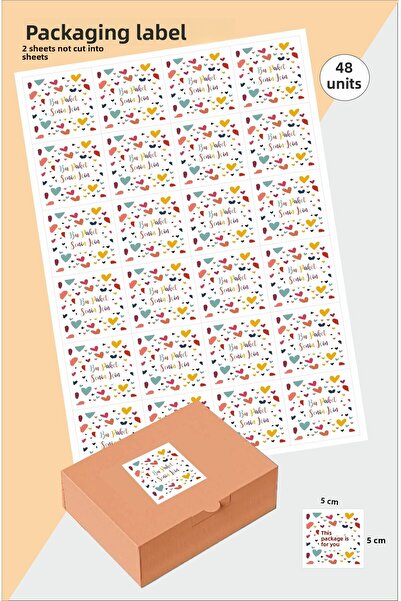 43 cici süsler organizasyon 48 Αυτοκόλλητα 5x5 cm Συσκευασία Αυτοκόλλητων Συσ...