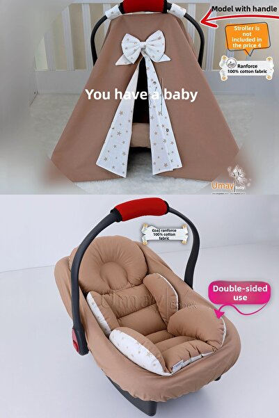 Umaybebek 3 Pieces - Stroller Cover, Stroller Cushion with Waist Support, Str...