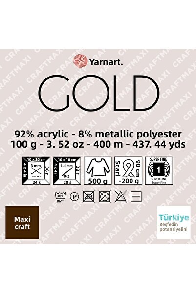Yarnart Χρυσό - Ασημί Χειροποίητο Νήμα Ebruli-9506