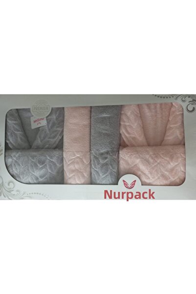 Nurpak Σετ Οικογενειακό Μπουρνούζι Anemek 8 τεμαχίων Jacquard Partial Velvet