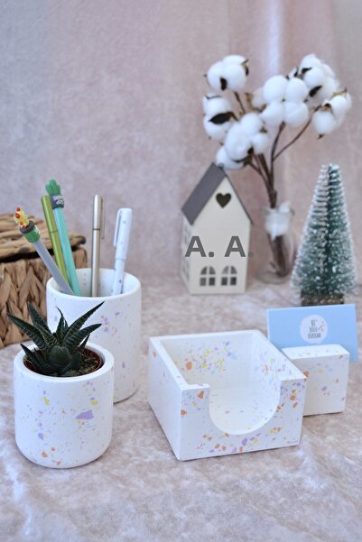 Bi' Dolu Dükkan مجموعة مكتب تيرازو مكونة من خمس قطع| حامل القلم المستدير حامل...