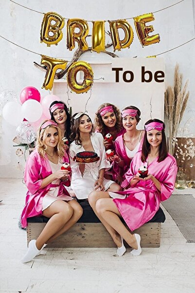 BAL10 DÜNYASI مجموعة بالونات من رقائق معدنية من Bride To Be Written، حروف تزي...