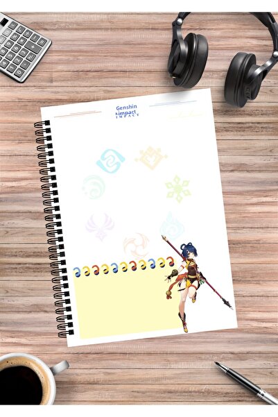 mertfigur Genshin Xiangling Anime Spiral Notebook A5 (50Sheets)