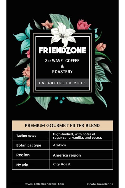 Friendzone 3rd Wave Coffee & Roastery Filtre Kahve Gourmet Blend 1000 Gr (Ground Filter Coffee)