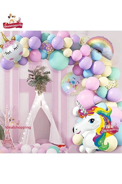 heravia Concept curcubeu cu tematică unicorn - Set de baloane și sărbători Ma...
