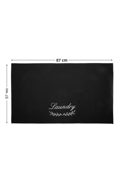 HOMELKA Washing Machine Cover Embroidered Liquid Proof Fabric Black Color