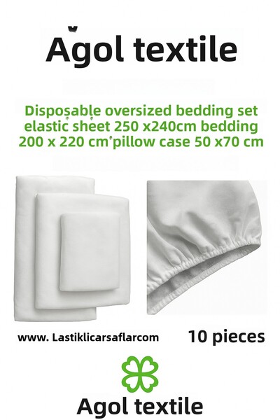 ağol tekstil طقم غطاء لحاف كبير الحجم للاستعمال مرة واحدة مكون من 10 قطع