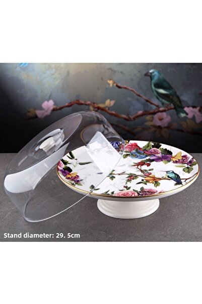 Pinkev Flora 20 Piece Ceramic Cake Presentation Plate Set - Kup118F