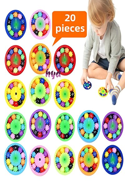 Hyd 20 Pcs Math Wheel Fidget Spinner Stress Wheel Four Process Learning Educational Toy