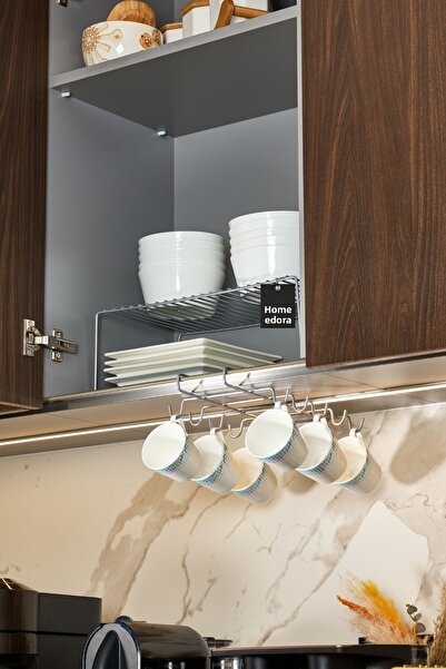 Edora Home Set de bucătărie argintiu din 2 piese, organizator de dulap și sup...