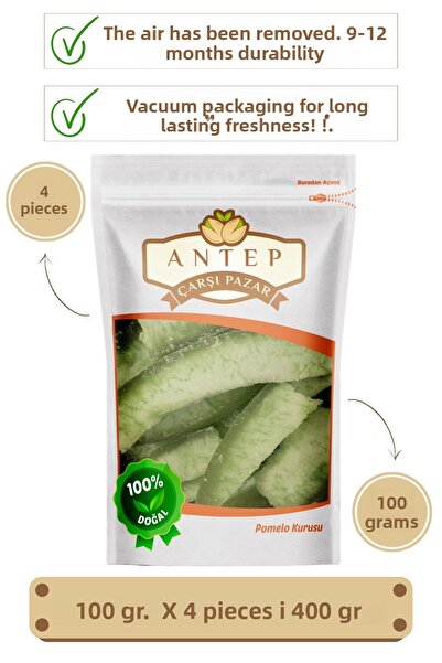 Antep Çarşı Pazar 100 جرام × 4 قطع بوميلو وفواكه مجففة - تعبئة مفرغة