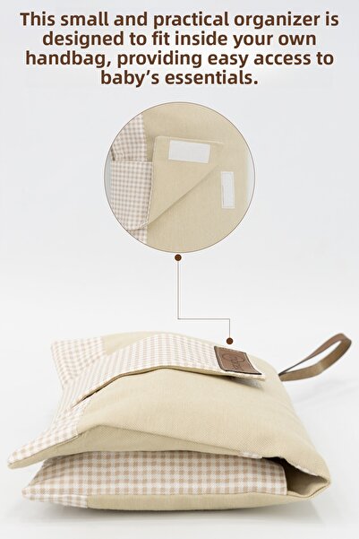 mordesign Baby Diaper Bag, Mother Baby Organizer, Washable, Dirt Resistant, Junior Series, Beige