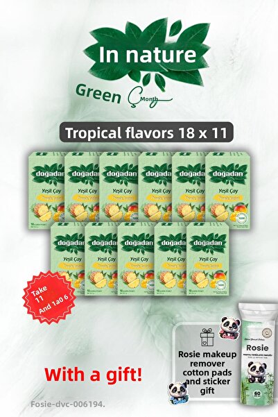 Doğadan Tropical Flavors 18-Pack, Buy 11 Get 9 Free and Rosie Pamuk Gift