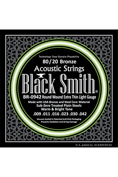 BLACKSMITH Μπλακ Σμιθ Br-0942 Εξαιρετικά Λεπτά Ελαφριά (009 - 042) Χορδές Ακο...