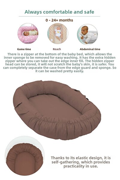 mordesign Babynest Orthopedic Baby Bed, Mother's Side Baby Bed, Ergonomic Design, Grand Series