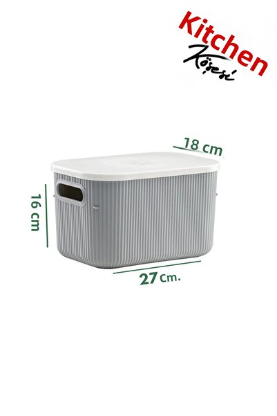 Mutfak Köşesi Terra 3 Pieces 6.2 Lt Organizer Box with Lid, Decorative Storage Box