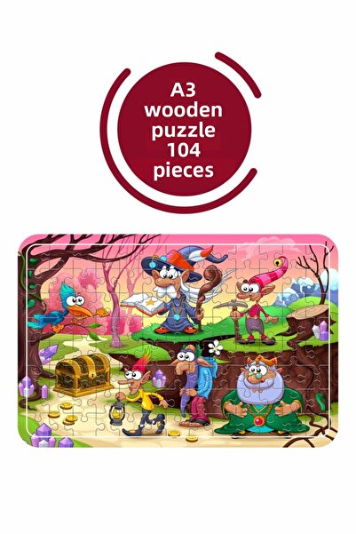 Baskı Atölyesi لغز خشبي من 104 قطعة من Fairy Tale Heroes A3
