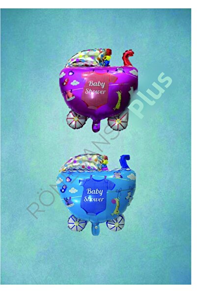 RÖNESANS PARTİ مجموعة بالونات فويل لعربة الأطفال باللون الأزرق والوردي مكونة ...