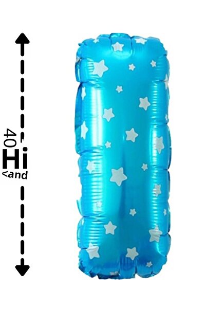 ELGALA بالون فويل حرف I بالون هيليوم 40 سم لون أزرق