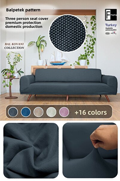 Faiend 3-Person Anthracite Elastic Ballet and Sofa Cover - Sofa Cover