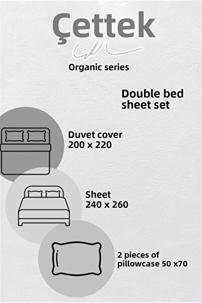 ÇETTEX Комплект двойни пликчета за завивки от органичен лен