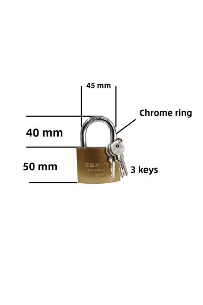 HAFSER Padlock Stainless Steel Lock 63mm with 3 Keys